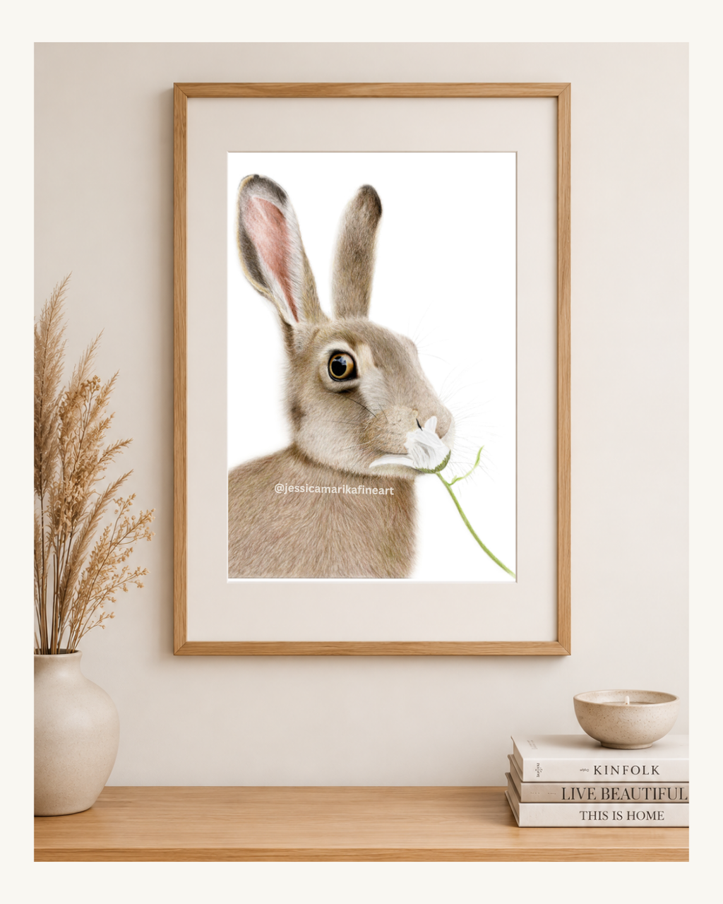 Hare Coloured Pencil Art Print: "A Moment in the Meadow" British Wildlife Wall Art (A5 A4)