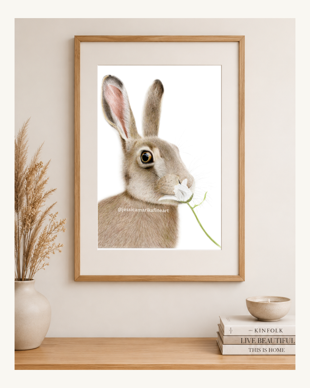 Hare Coloured Pencil Art Print: "A Moment in the Meadow" British Wildlife Wall Art (A5 A4)