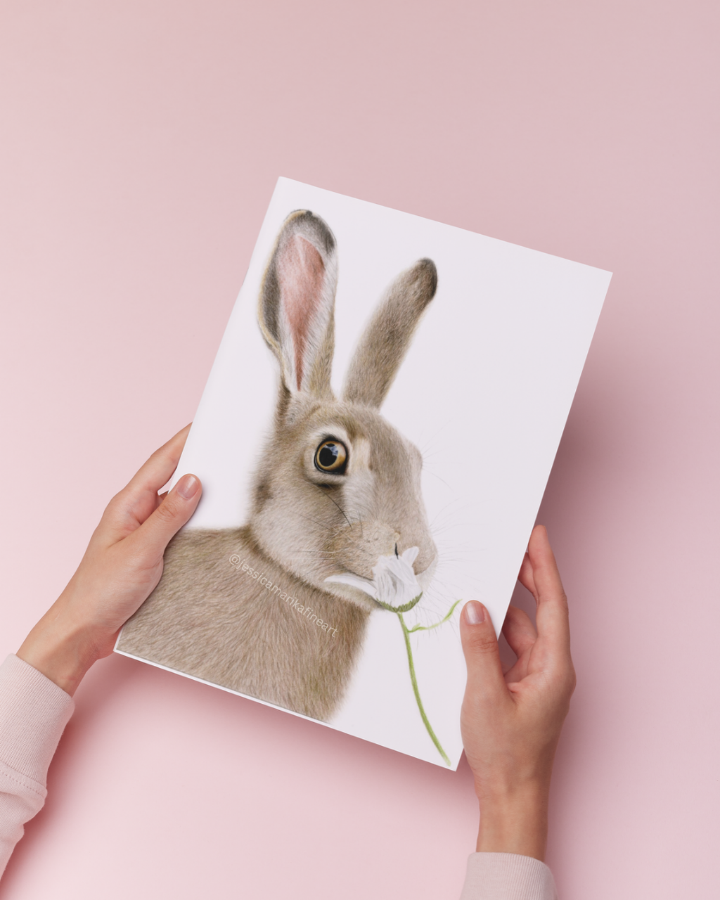 Hare Coloured Pencil Art Print: "A Moment in the Meadow" British Wildlife Wall Art (A5 A4)