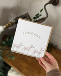 Hand Drawn Sheep Lamb Card, Textured Cardstock Greeting (148mm x 148mm), Blank Inside