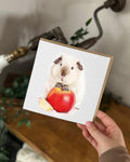Hand Drawn Guinea Pig Card, Textured Cardstock Greeting (148mm x 148mm), Blank Inside